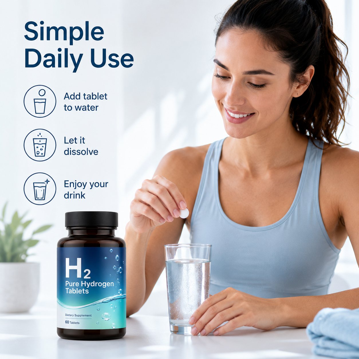 Molecular Hydrogen Tablets for Water (YP701), product view 4