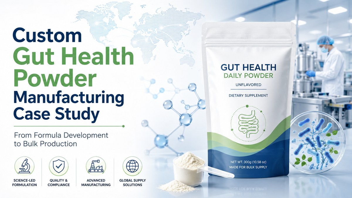 custom gut health powder manufacturer private label supplement case study