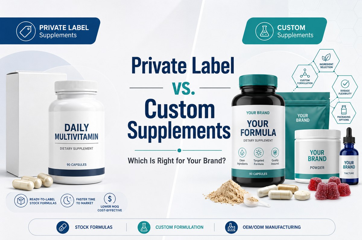 private label vs custom supplements which is right for your brand