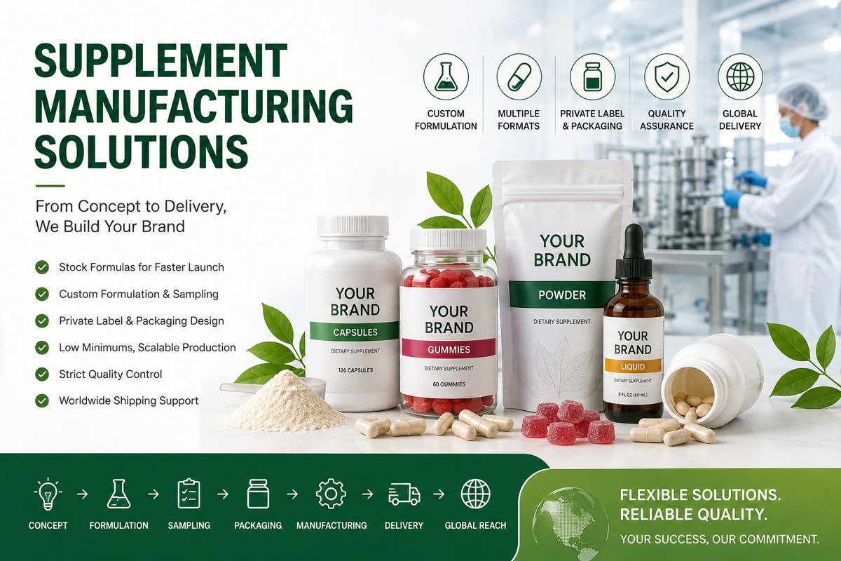 Supplement Manufacturing Solutions Private Label & Custom Supplements